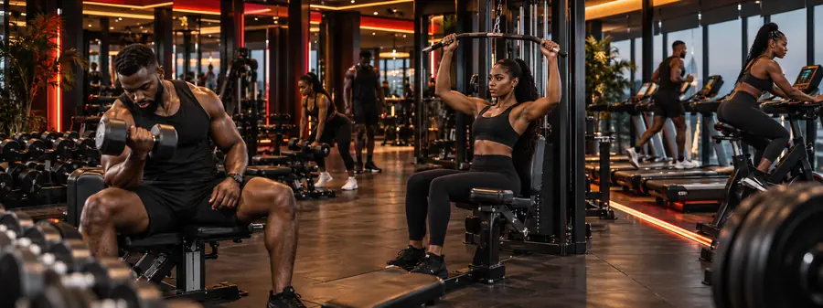 Black Nigerian members training at Smart Shape Fitness Gym
