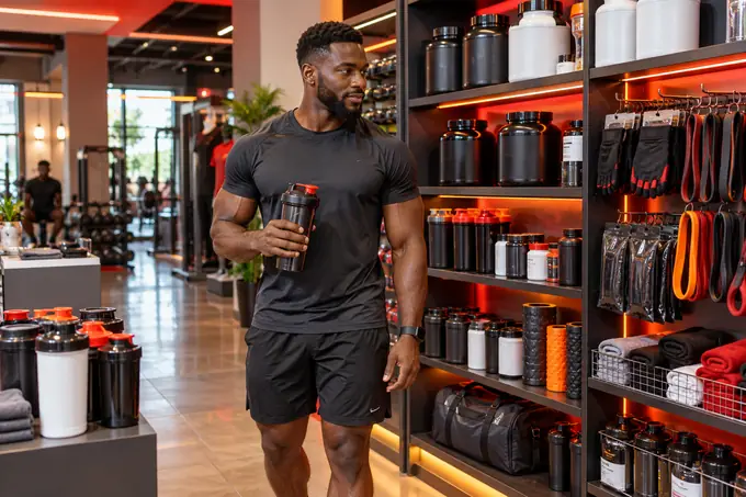 Gym Shop with Black Nigerian gym members at Smart Shape Fitness Gym